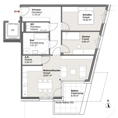 3-Zimmer-Wohnung kaufen in Zell am See – 72,81 m², € 474.321 – Bild 5 von 12