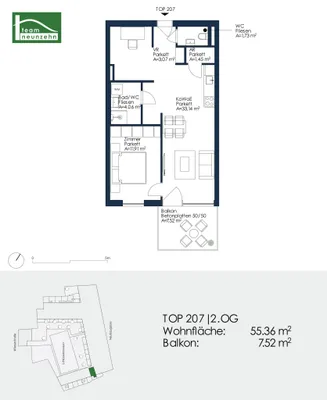 2-Zimmer-Wohnung mieten in Graz – 55,36 m², € 899 – Bild 23 von 23