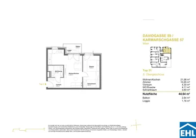 2-Zimmer-Wohnung kaufen in Wien – 44,64 m², € 296.900 – Bild 5 von 5