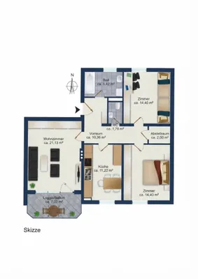 3-Zimmer-Wohnung kaufen in Villach Land – 80,71 m², € 199.000 – Bild 11 von 11