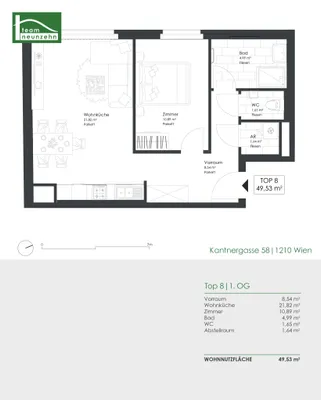 2-Zimmer-Wohnung mieten in Wien – 49,53 m², € 890 – Bild 19 von 19
