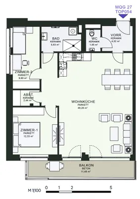 3-Zimmer-Wohnung mieten in Graz – 86,43 m², € 1.345 – Bild 6 von 6