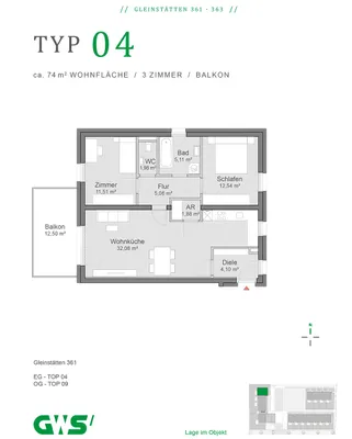 3-Zimmer-Wohnung mieten in Leibnitz – 74,26 m², € 844 – Bild 5 von 5