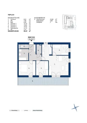 4-Zimmer-Wohnung mieten in Melk – 85,47 m², € 1.165 – Bild 2 von 2