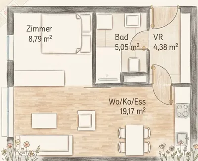 2-Zimmer-Wohnung kaufen in Graz – 37,39 m², € 150.000 – Bild 6 von 6