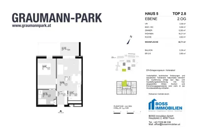 2-Zimmer-Wohnung kaufen in Linz Land – 42,71 m², € 247.600 – Bild 13 von 13