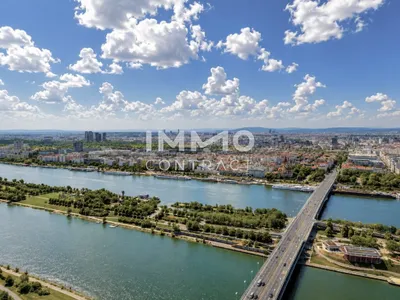 41. Etage - Iconic Southside - 3 Zimmer und große Freifläche - Skyline, Donau & die Wiener Innenstadt unter Ihnen