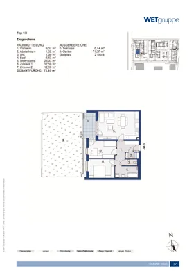 3-Zimmer-Wohnung mieten in Sankt Pölten Land – 72,85 m², € 820 – Bild 2 von 3