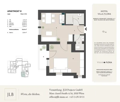 2-Zimmer-Wohnung kaufen in Villach Land – 35,65 m², € 194.280 – Bild 3 von 24