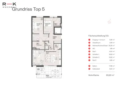 3-Zimmer-Wohnung kaufen in Salzburg Stadt – 83,83 m², € 960.000 – Bild 5 von 5