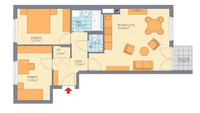 3-Zimmer-Wohnung mieten in Wien – 63,49 m², € 1.199 – Bild 10 von 10