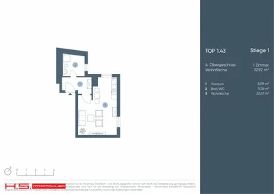 1-Zimmer-Wohnung kaufen in Wien – 34 m², € 319.000 – Bild 14 von 14