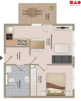 2-Zimmer-Wohnung mieten in Graz – 36,35 m², € 601 – Bild 7 von 7