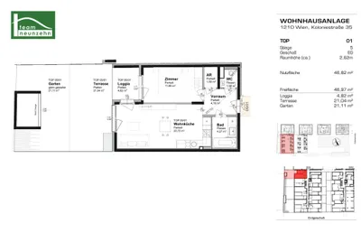 2-Zimmer-Wohnung mieten in Wien – 46,82 m², € 988 – Bild 21 von 21