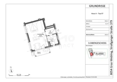 1-Zimmer-Wohnung mieten in Graz – 39,8 m², € 524 – Bild 10 von 10