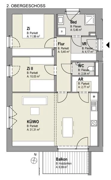 NEUBAU: 3-Zimmer-Wohnung in Kindberg - Ansicht 2