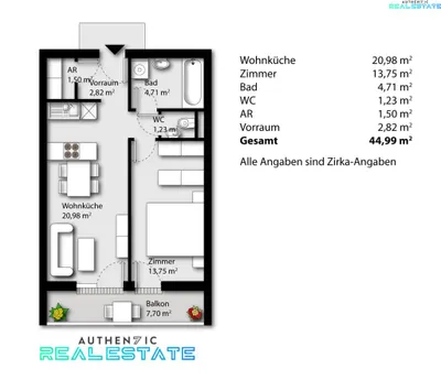 2-Zimmer-Wohnung mieten in Baden – 45 m², € 850 – Bild 10 von 11
