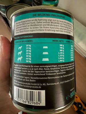 WILDKIND Hundefutter Nassfutter 8 Dosen  800g,  25,- (2013 Gllersdorf) -  willhaben