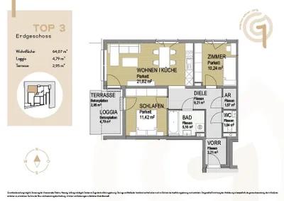 3-Zimmer-Wohnung kaufen in Perg – 64,07 m², € 289.000 – Bild 12 von 12