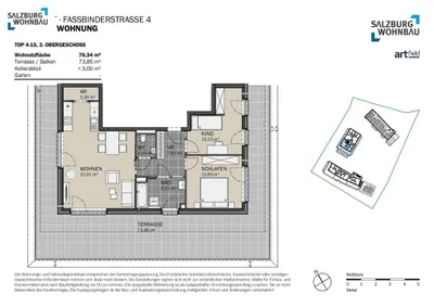 3-Zimmer-Wohnung kaufen in Salzburg-Umgebung – 76 m², € 467.400 – Bild 2 von 2