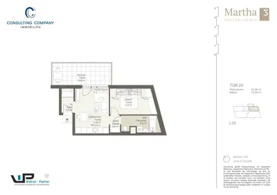 2-Zimmer-Wohnung kaufen in Wien – 43,38 m², € 299.700 – Bild 2 von 5