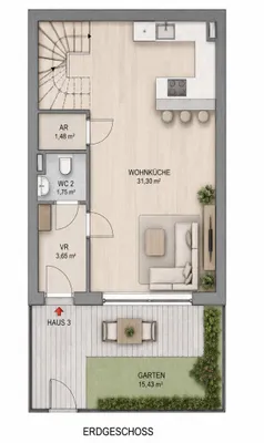 3-Zimmer-Haus kaufen in Wien – 76,1 m², € 541.000 – Bild 5 von 7