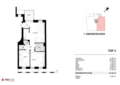 3-Zimmer-Wohnung kaufen in Wien – 75,52 m², € 449.000 – Bild 19 von 22