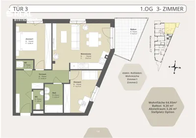 3-Zimmer-Wohnung kaufen in Tulln – 65 m², € 308.000 – Bild 13 von 14