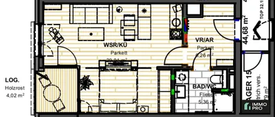 1-Zimmer-Wohnung mieten in Klagenfurt – 43,81 m², € 699 – Bild 8 von 8