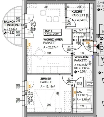 2-Zimmer-Wohnung kaufen in Graz – 53,3 m², € 154.900 – Bild 2 von 2