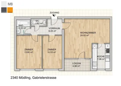 3-Zimmer-Wohnung mieten in Mödling – 70 m², € 1.080 – Bild 25 von 25