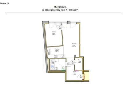 2-Zimmer-Wohnung mieten in Wels – 50,52 m², € 855 – Bild 6 von 7