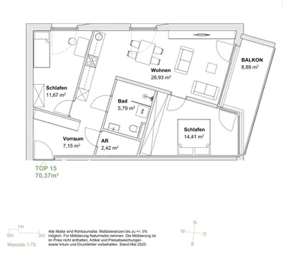 3-Zimmer-Wohnung kaufen in Innsbruck – 70,37 m², € 612.200 – Bild 4 von 4