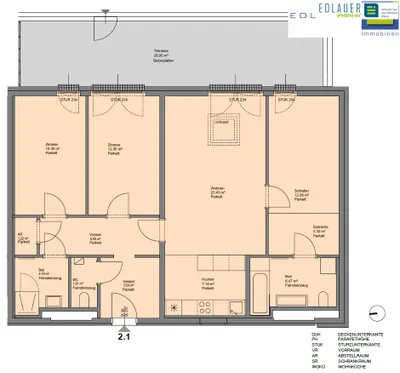 4-Zimmer-Wohnung mieten in Sankt Pölten – 97,28 m², € 1.570 – Bild 2 von 6