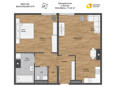 2-Zimmer-Wohnung mieten in Waidhofen an der Thaya – 71,62 m², € 645 – Bild 7 von 7