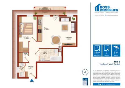 2-Zimmer-Wohnung mieten in Wels-Land – 54,64 m², € 717 – Bild 13 von 13