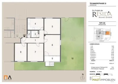4-Zimmer-Wohnung kaufen in Mödling – 98,83 m², € 369.000 – Bild 9 von 9