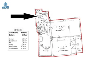 2-Zimmer-Wohnung kaufen in Wien – 73,4 m², € 420.000 – Bild 8 von 8