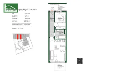 2-Zimmer-Wohnung mieten in Graz – 42,11 m², € 554 – Bild 19 von 19