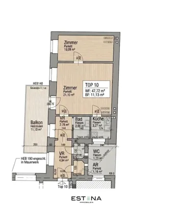2-Zimmer-Wohnung kaufen in Wien – 47,72 m², € 299.000 – Bild 17 von 17