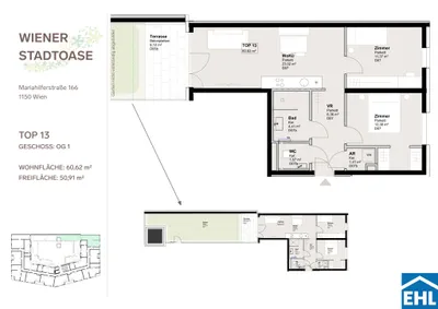 3-Zimmer-Wohnung mieten in Wien – 60,62 m², € 1.570 – Bild 13 von 13