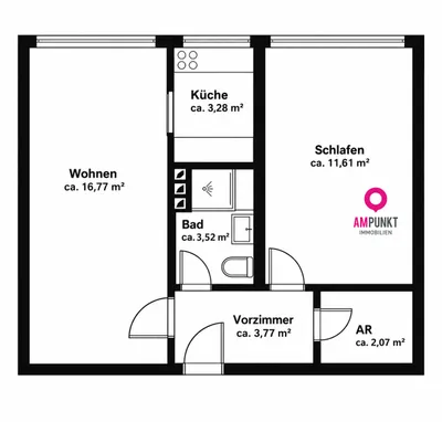2-Zimmer-Wohnung kaufen in Salzburg Stadt – 41 m², € 229.000 – Bild 7 von 7