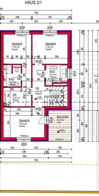 5-Zimmer-Haus mieten in Baden – 128,75 m², € 2.000 – Bild 10 von 11