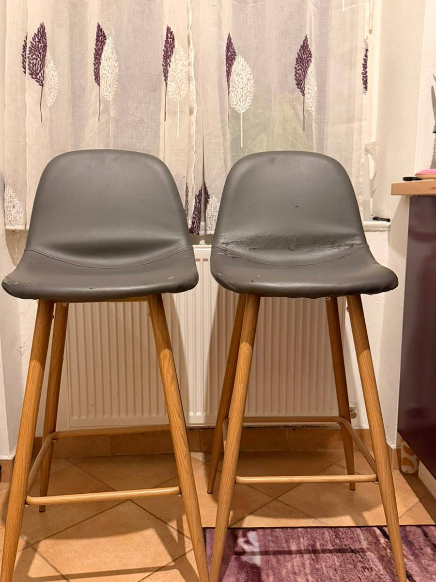 2x Barhocker / Barstühle - Holz & Kunststoff - gebraucht