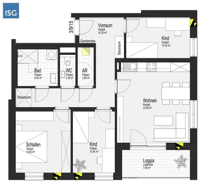 4-Zimmer-Wohnung mieten in Ried im Innkreis – 84,8 m², € 885 – Bild 4 von 13