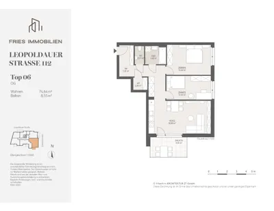 3-Zimmer-Wohnung mieten in Wien – 74,69 m², € 1.500 – Bild 7 von 7