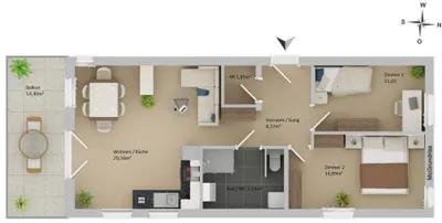 3-Zimmer-Wohnung mieten in Graz-Umgebung – 72 m², € 1.190 – Bild 9 von 9