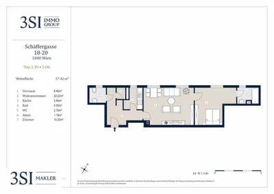 2-Zimmer-Wohnung kaufen in Wien – 57,42 m², € 455.000 – Bild 10 von 10
