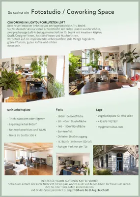 Immobilie mieten in Wien – 150 m², € 300 – Bild 1 von 7