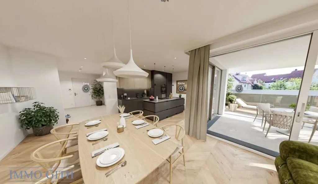 EXKLUSIVE CA. 125 m² GROSSE 3-ZIMMER-RESIDENZ MIT 32 M² PANORAMATERRASSE IM REFUGIUM SONNBERG ZU KAUFEN! - WOHNEN IN PERCHTOLDSDORFS BESTLAGE - Ansicht 2